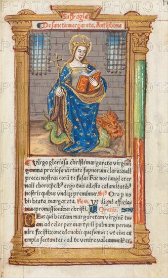 Printed Book of Hours (Use of Rome): fol. 110r, St. Margaret, 1510. Creator: Guillaume Le Rouge (French, Paris, active 1493-1517).