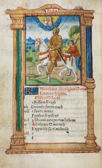 Printed Book of Hours (Use of Rome): fol. 6v, May calendar illustration, 1510. Creator: Guillaume Le Rouge (French, Paris, active 1493-1517).