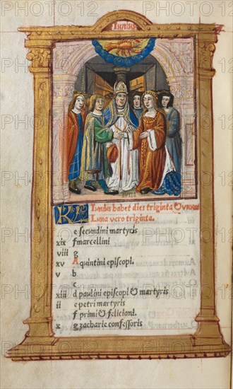 Printed Book of Hours (Use of Rome): fol. 7v, June calendar illustration, 1510. Creator: Guillaume Le Rouge (French, Paris, active 1493-1517).