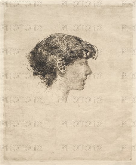 Profile of a Girl, 1800s. Creator: Robert Frederick Blum (American, 1857-1903).