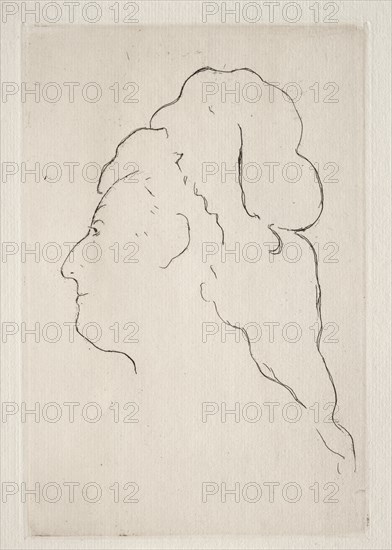 Profile of Eva Gonzales turned to the left, c. 1869. Creator: Edouard Manet (French, 1832-1883).