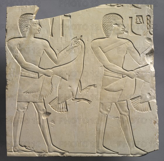 Prophet and Lector-Priest with Offerings of Live Geese, c. 667-647 BC. Creator: Unknown.