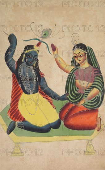 Radha and Krishna, 1800s. Creator: Unknown.