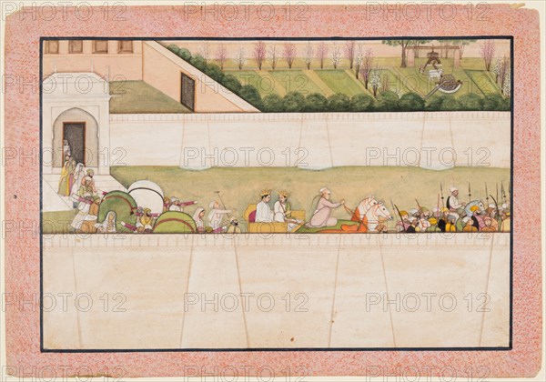 Rama?s Brothers Bharata and Shatrughna set out from Ayodhya to find Rama and Lakshmana..., 1775-80. Creator: Unknown.