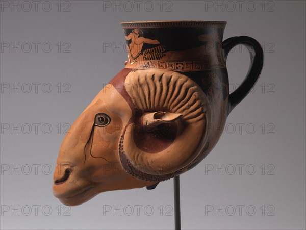 Ram-Head Rhyton, c. 480-470 BC. Creator: Brygos Painter (Greek).