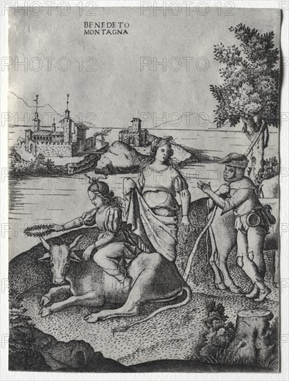 Rape of Europa, c. 1515-1520. Creator: Benedetto Montagna (Italian, c. 1481-1555/58).