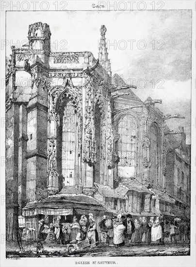 Restes et Fragmens dArchitecture du Moyen Age: Église St. Sauveur, Caën. Creator: Richard Parkes Bonington (British, 1802-1828).