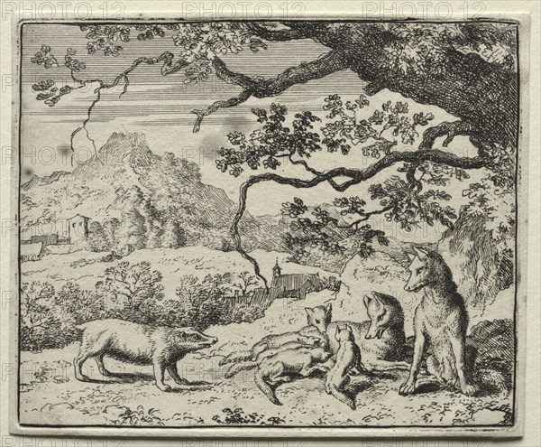 Reynard the Fox: The Badger Calls Reynard to Court. Creator: Allart van Everdingen (Dutch, 1621-1675).