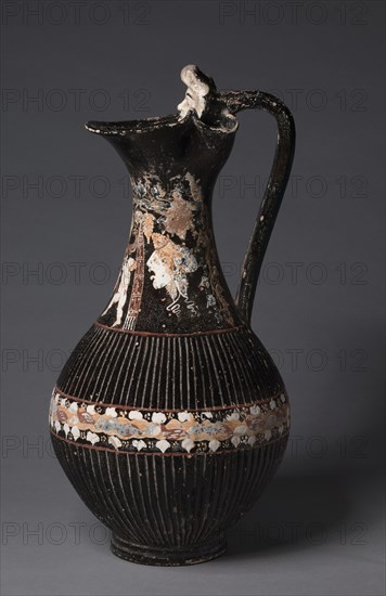 Ribbed Oinochoe (Wine Jug), c. 300-275 BC. Creator: Unknown.