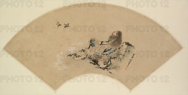 Risshi by the Sea Watching Birds, late 1700s-1849. Creator: Katsushika Hokusai (Japanese, 1760-1849).