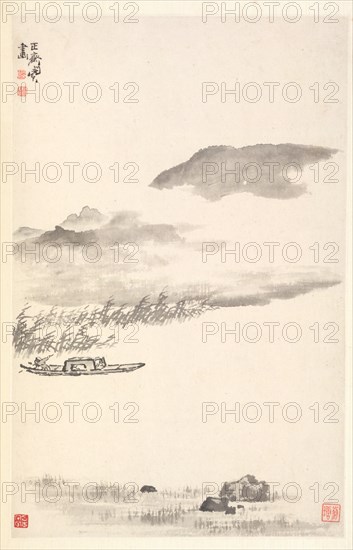 River Landscape, 1788. Creator: Min Zhen (Chinese, 1730-after 1788).