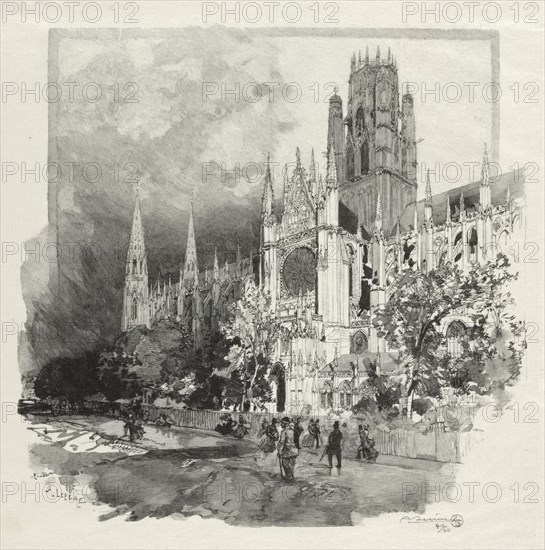 Rouen Illustré: Eglise Saint Ouen, 1896. Creator: Auguste Louis Lepère (French, 1849-1918).