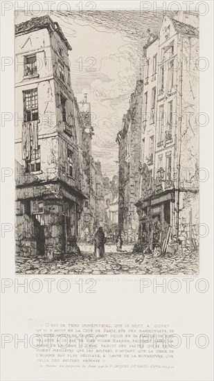Rue des Marmousets (Old Paris), 1862. Creator: Maxime Lalanne (French, 1827-1886); A Cadart & F. Chevalier, rue Richelieu, 66 Paris.