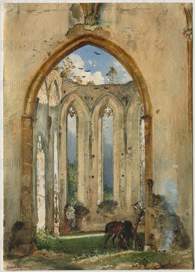 Ruin of a Church, 1849. Creator: Rudolf von Alt (Austrian, 1812-1905).