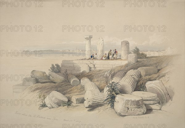 Ruins Called Om El Hamed near Tyre, 1839. Creator: David Roberts (British, 1796-1864).