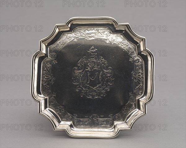 Salver, 1740-1750. Creator: Jacob Hurd (American, 1702-1758).