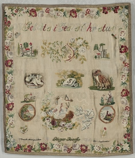 Sampler, 1870. Creator: Unknown.