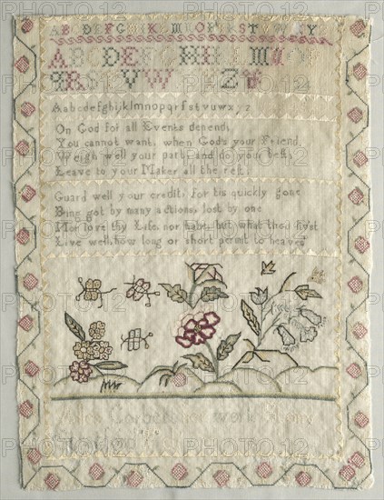 Sampler, February 17, 1755. Creator: Alles Corbett.