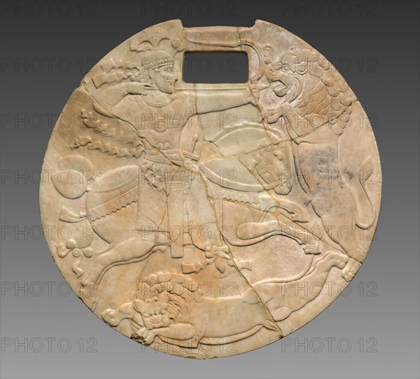 Sasanian King Hunting Lions, late 300s. Creator: Unknown.