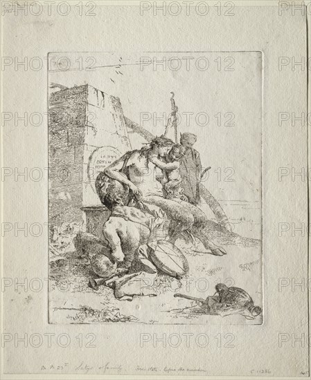 Scherzi: Satyr Family with the Obelisk. Creator: Giovanni Battista Tiepolo (Italian, 1696-1770).