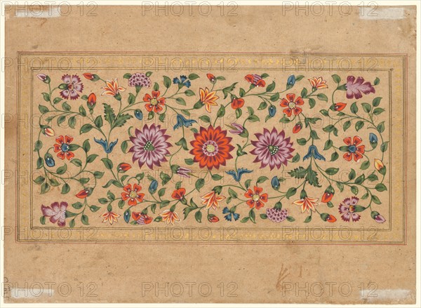 Scrolling Floral Vines, 1755. Creator: Fayzullah (Indian, active c. 1730-1765).