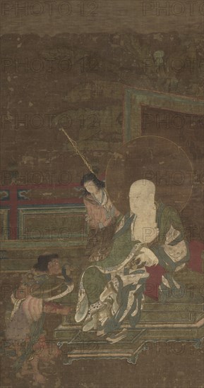 Seated Arhat with Two Attendants, late 1200s. Creator: Unknown.