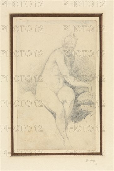 Seated Nude. Creator: William Etty (British, 1787-1849).