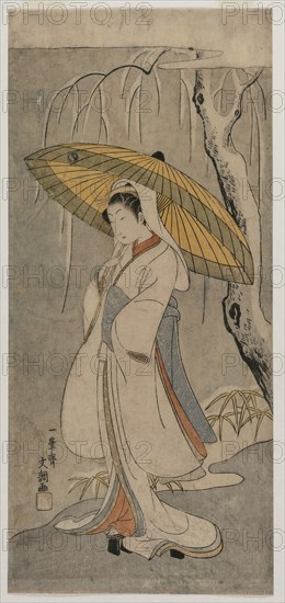 Segawa Kikunojo II as the Heron Maiden (from the series Ichimura Theater), 1770. Creator: Ippitsusai Buncho (Japanese).