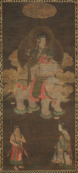 Shakyamuni Triad: Buddha Attended by Manjushri and Samantabhadra (Bodhisattva with Elephant), late 1 Creator: Unknown.