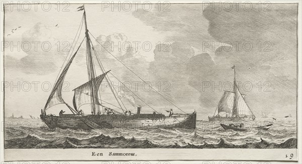 Ships of Amsterdam: A Merchantman. Creator: Reinier Nooms (Dutch, c. 1623-1667).