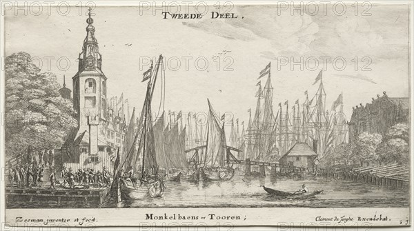 Ships of Amsterdam: Canal near Amsterdam and Tower of Monkel. Creator: Reinier Nooms (Dutch, c. 1623-1667).