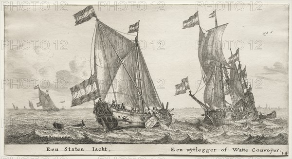 Ships of Amsterdam: Dutch Admiralty Yacht. A Guard Ship. Creator: Reinier Nooms (Dutch, c. 1623-1667).