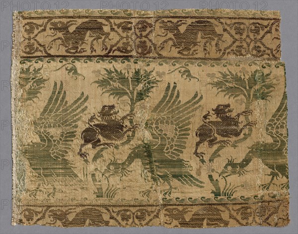 Silk and Gold Textile, 1360-1400. Creator: Unknown.