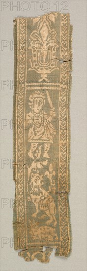 Silk Decorative Tunic Band with a Hunter, 700s. Creator: Unknown.