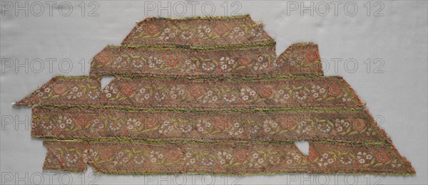 Silk Fragments (pieced together), 1700s - 1800s. Creator: Unknown.