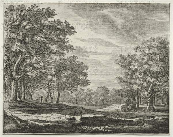 Six view in the wood of the Hague: A Man with a Staff in His Hand. Creator: Roelant Roghman (Dutch, 1627-1692).