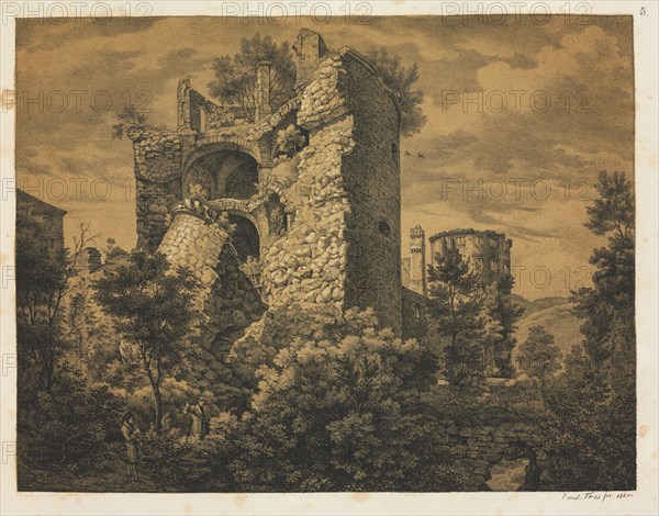 Six Views of Heidelberg Castle: Tower , 1820. Creator: Ernst Fries (German, 1801-1833); Mohr & Winter, Heidelberg.