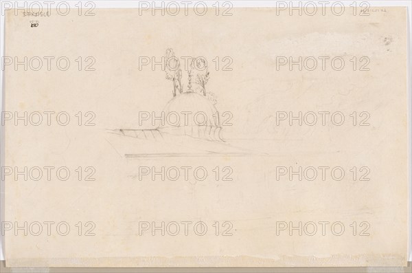 Sketch for Pavilion Near a Mosque, 1800s. Creator: Félix Ziem (French, 1821-1911).