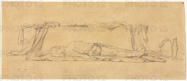 Sketch of the Dead Christ Lying by the Sepulchre, 1800s. Creator: Jules Eugène Lenepveu (French, 1819-1898).