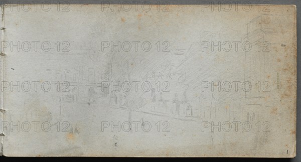 Sketchbook, page 01: Street Scene, 1905-10. Creator: Ernest Meissonier (French, 1815-1891).