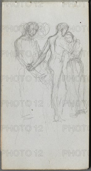 Sketchbook, page 10: Figures Embracing. Creator: Ernest Meissonier (French, 1815-1891).