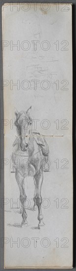 Sketchbook, page 56 & 57: Study of a Horse. Creator: Ernest Meissonier (French, 1815-1891).