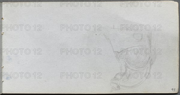 Sketchbook, page 93: Study of a Saddle. Creator: Ernest Meissonier (French, 1815-1891).