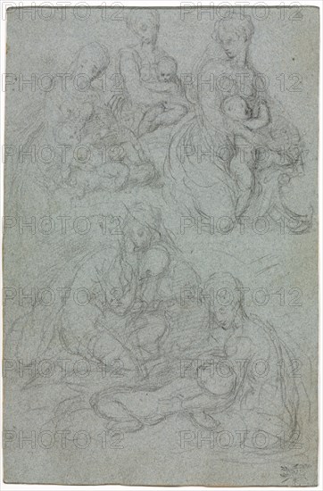 Sketches of Virgin and Child, second half 1500s. Creator: Giulio Campi (Italian, c. 1500-1572).