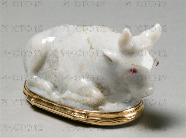 Snuff Box in the Form of a Reclining Bull (Bonbonnière), c. 1750-60. Creator: Unknown.