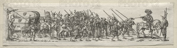 Soldiers on the March. Creator: Theodor de Bry (Flemish, 1528-1598).