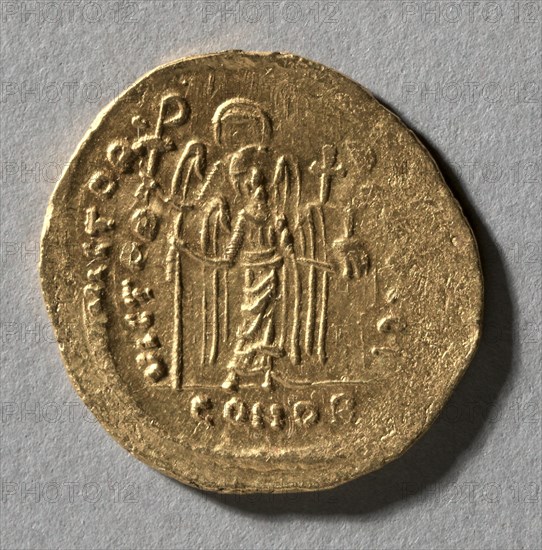 Solidus of Maurice Tiberius, 583-602. Creator: Unknown.