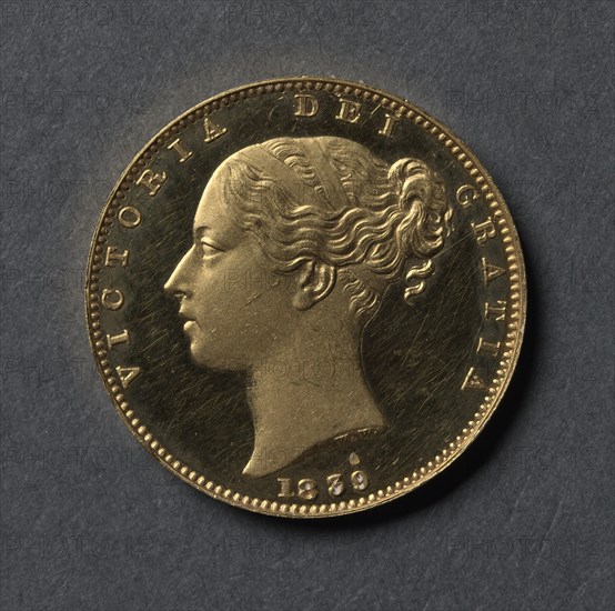 Sovereign (obverse), 1839. Creator: William Wyon (British).