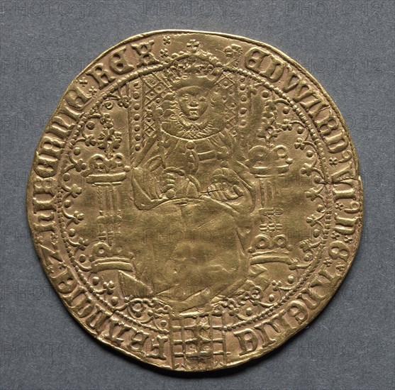 Sovereign of Thirty Shillings (obverse), 1550-1553. Creator: Unknown.