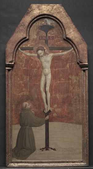St. Francis Kneeling before Christ on the Cross, 1437-1444. Creator: Sassetta (Italian, 1392-1450).